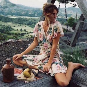 NEW Jasmine Lily Wrap Mini Gypsy Boho Floral Dress